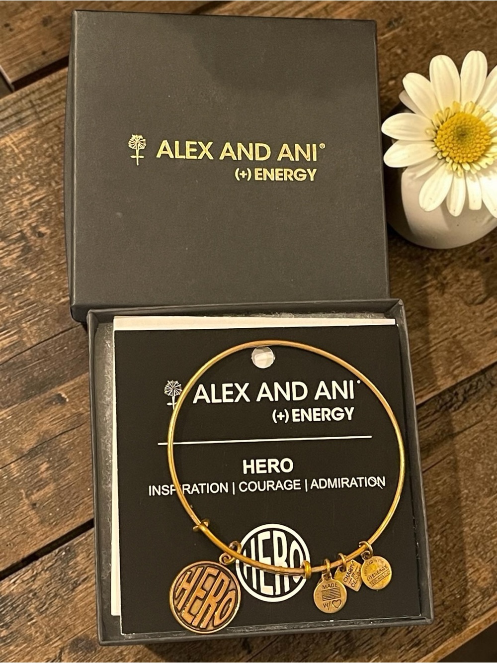 🪷 Alex and Ani Gold Hero Charm Bangle with Accent Charms